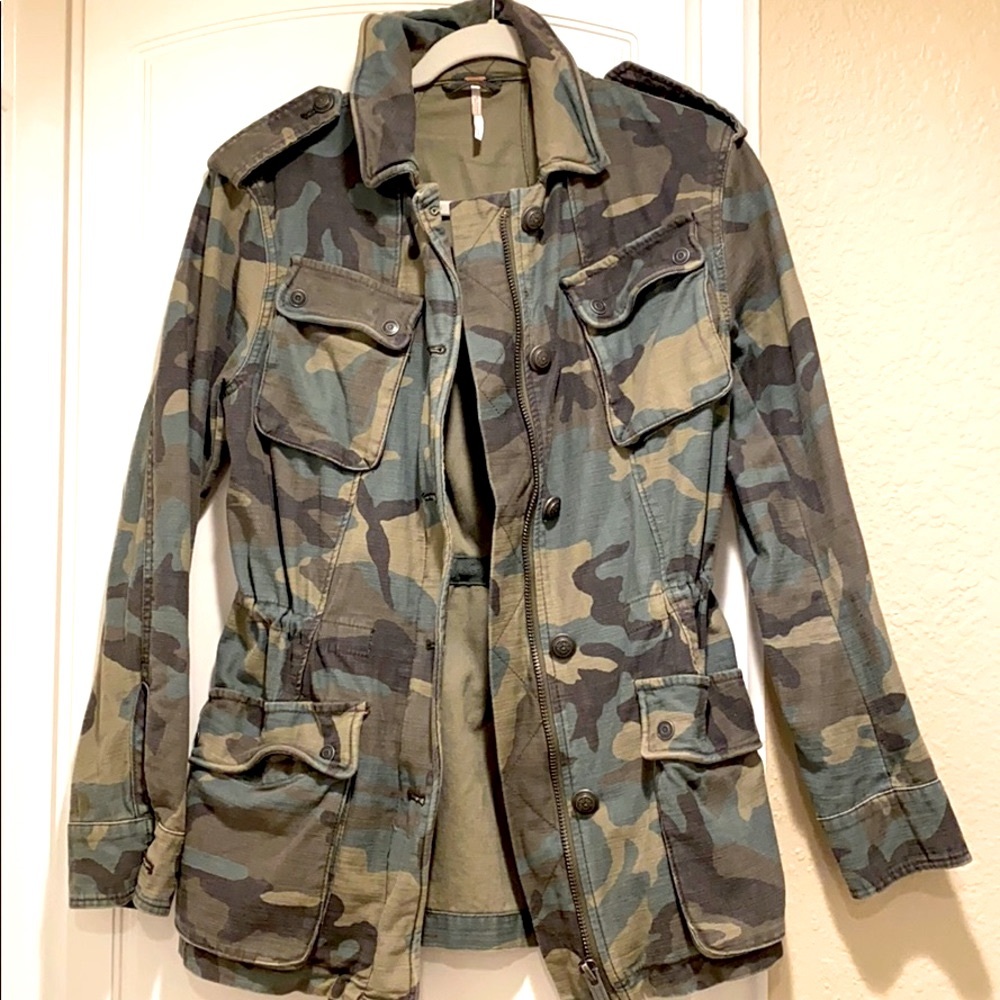 Free People Camo utility jacket